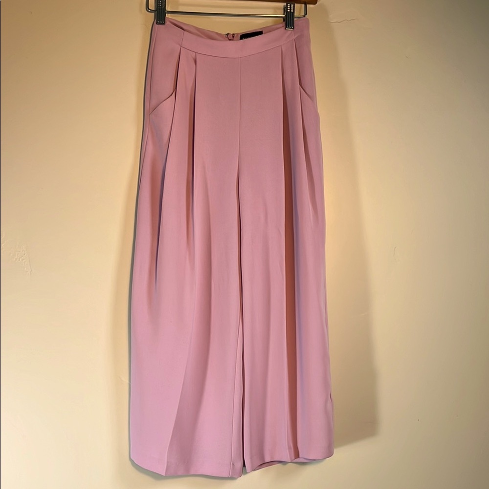 Elegant Pink Pleated high waisted Trousers